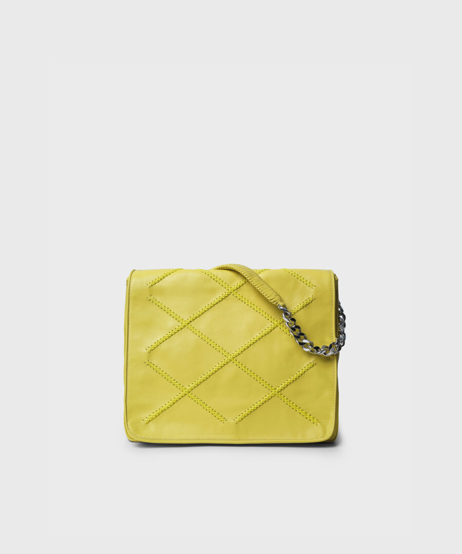 Flap Bag in Lemon Smooth Leather