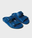 CC Leo Slides in Blue Leather