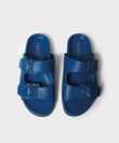 CC Leo Slides in Blue Leather