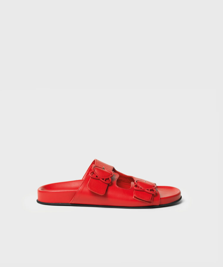 CC Leo Slides in Red Leather