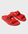 CC Leo Slides in Red Leather