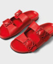 CC Leo Slides in Red Leather
