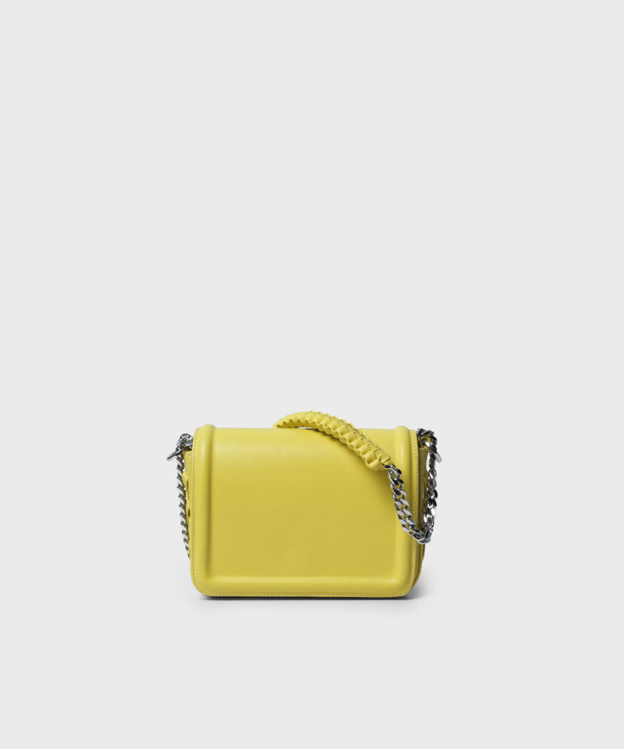 Mini Box Bag in Lemon Smooth Leather