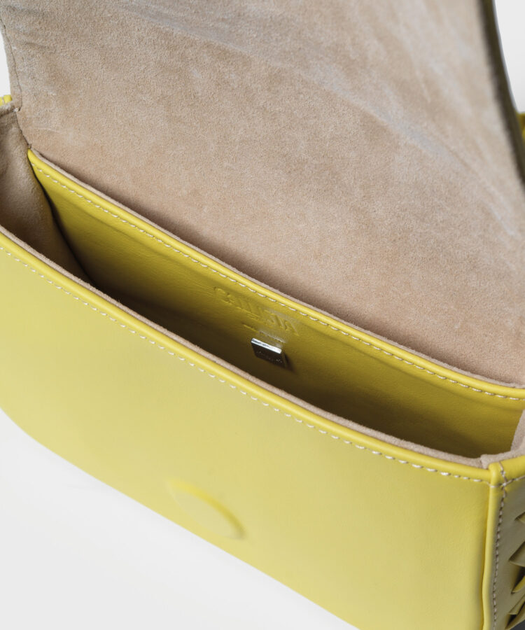 Mini Box Bag in Lemon Smooth Leather