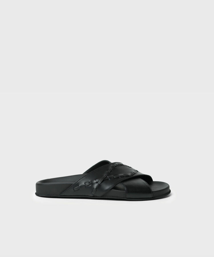 Scala Slides in Black Leather