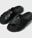 Scala Slides in Black Leather