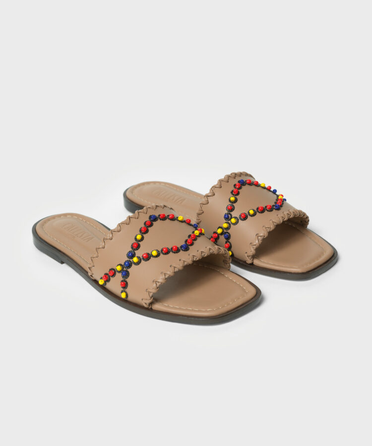 Iris Sandals in Mocca Smooth Leather