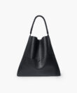 Slim Tote in Black Grained Leather