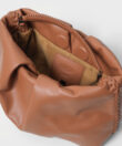 Pleated Clutch in Caramel Smooth Leather