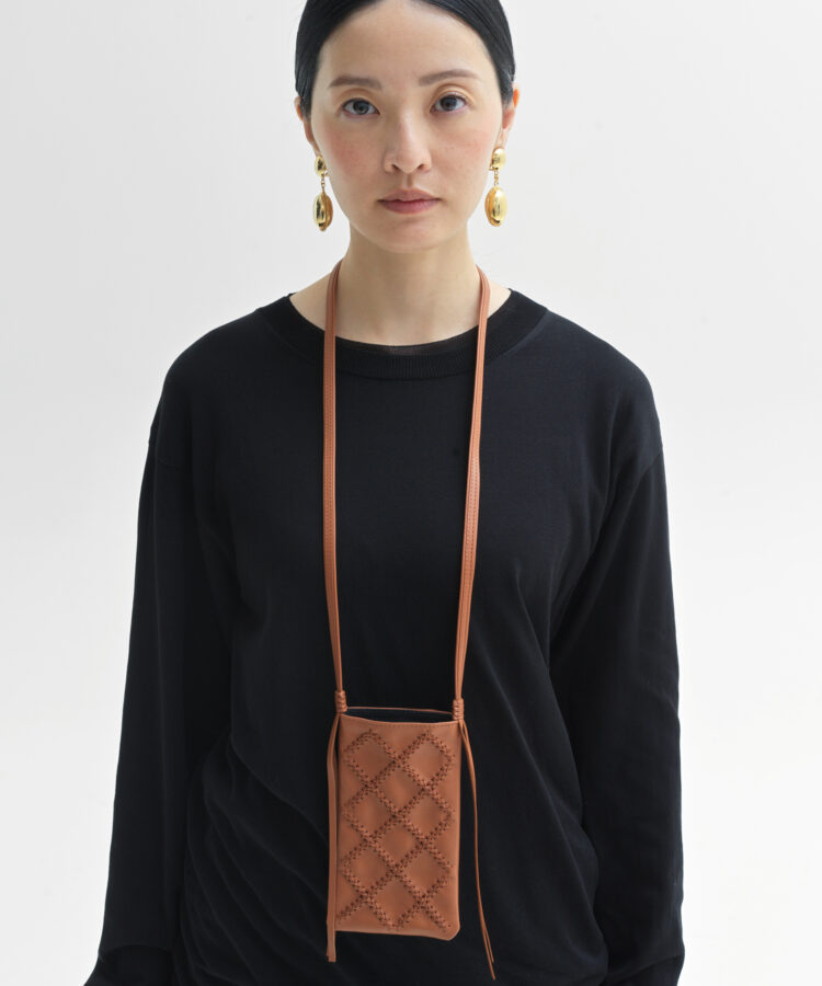 Cross Pocket Bag in Caramel Smooth Leather