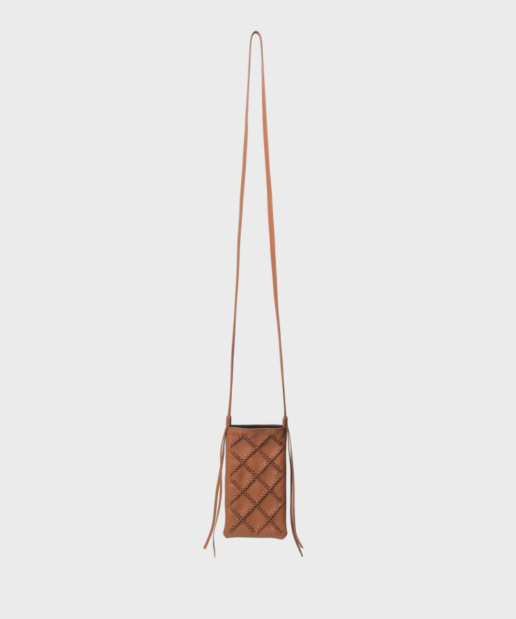 Cross Pocket Bag in Caramel Smooth Leather