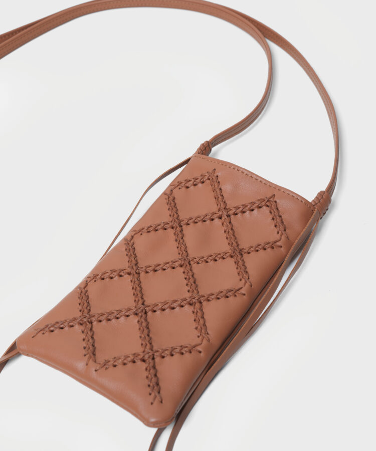 Cross Pocket Bag in Caramel Smooth Leather