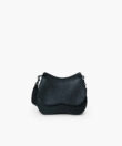 Medium Saddle Bag in Black Grained Leather