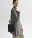 Medium Saddle Bag in Black Grained Leather