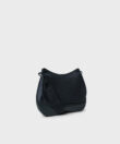 Medium Saddle Bag in Black Grained Leather
