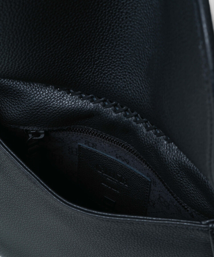 Medium Saddle Bag in Black Grained Leather