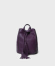 Mini Backpack in Purple Grained Leather
