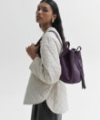 Mini Backpack in Purple Grained Leather