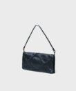 Folded Clutch in Black Smooth Leather