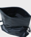 Folded Clutch in Black Smooth Leather