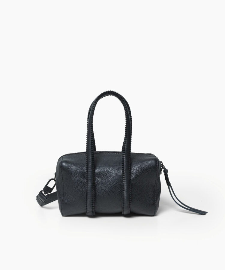 Mini Bowling in Black Grained Leather