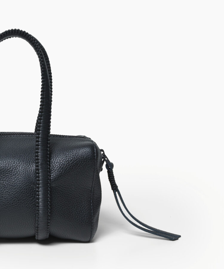 Mini Bowling in Black Grained Leather