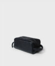 Wash Bag in Black Grained Leather