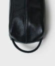 Wash Bag in Black Grained Leather