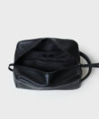 Wash Bag in Black Grained Leather
