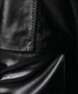 Cross-Stitched Vest in Black Leather