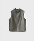 Gilet in Khaki Leather