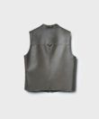 Gilet in Khaki Leather