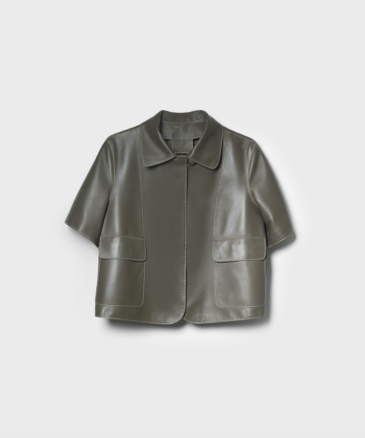 JOHANNA KHAKI SLEEVELESS JACKET