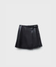Wrap Skirt in Black Leather
