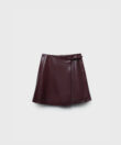 Wrap Skirt in Red Leather