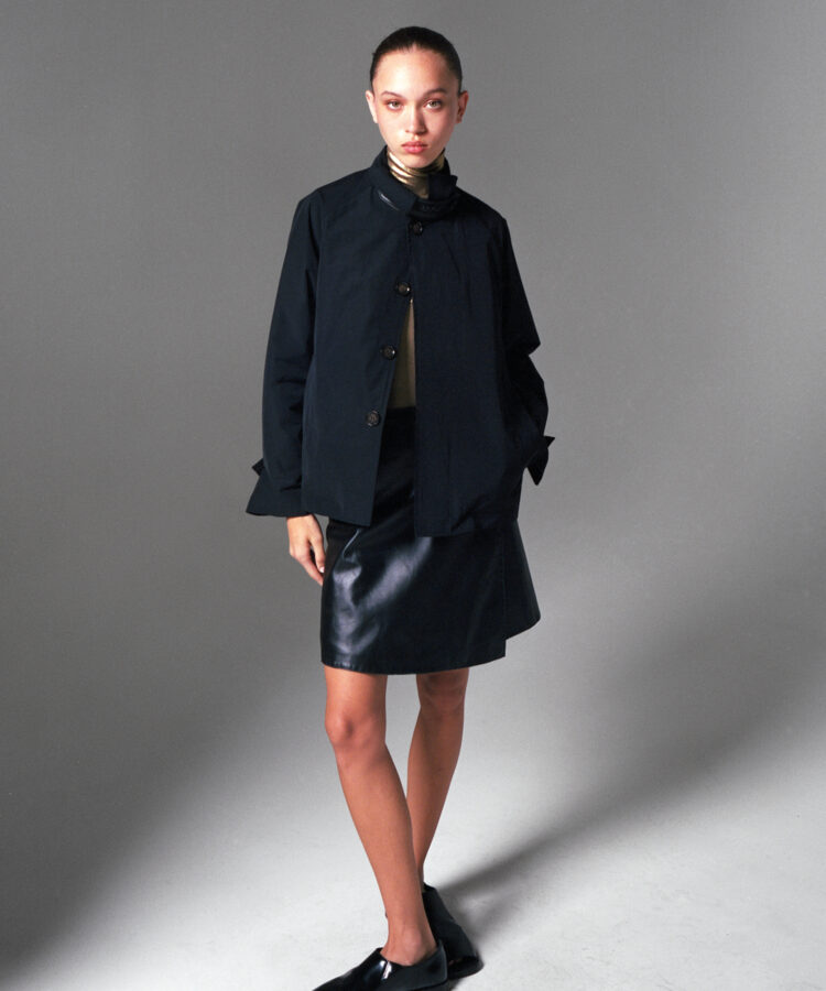 Wrap Skirt in Black Leather