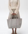 Tote in Oat Grained Leather