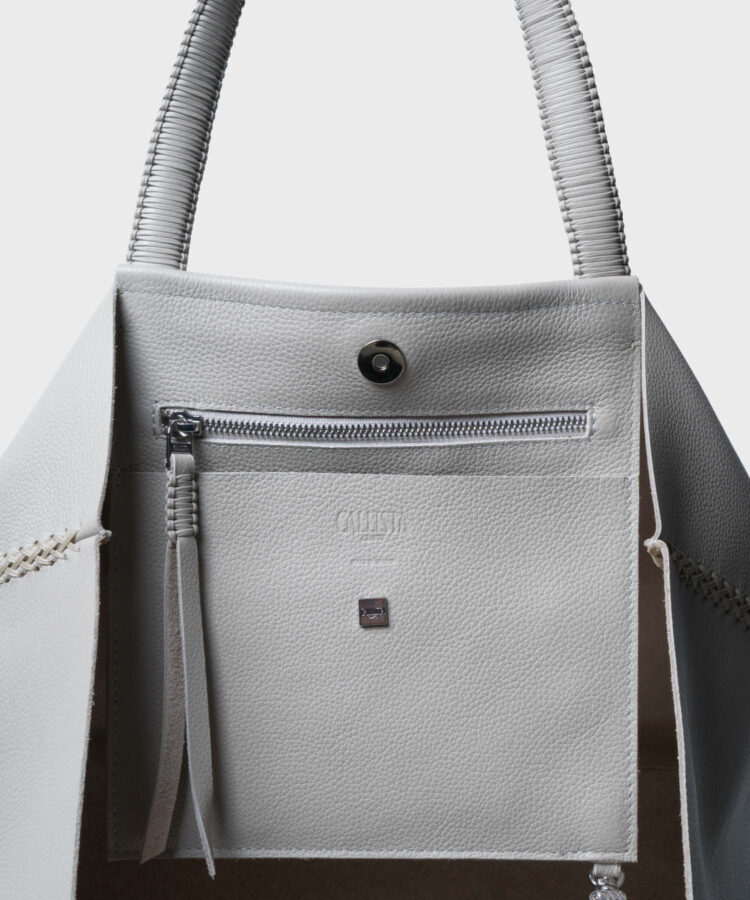 Tote in Oat Grained Leather