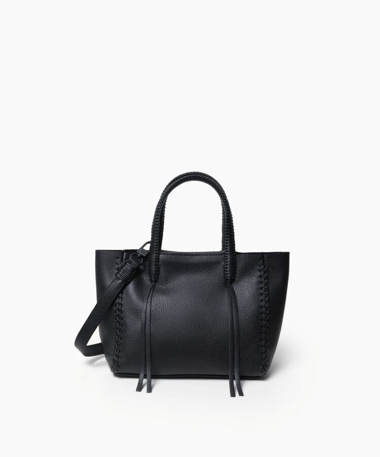 Mini Tote in Black Grained Leather