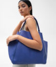 Shoulder Bag in Violet Grained Leather