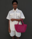 Cleo Bag in Pink Grained Leather