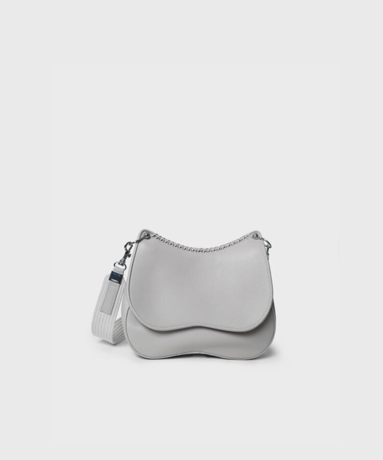 Medium Saddle Bag in Oat Grained Leather
