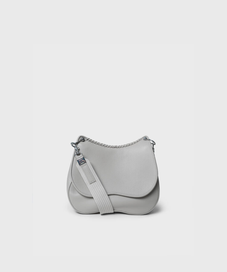 Medium Saddle Bag in Oat Grained Leather