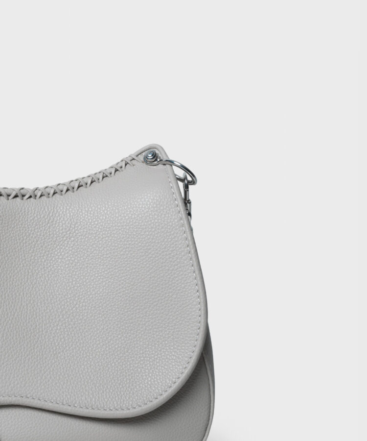 Medium Saddle Bag in Oat Grained Leather