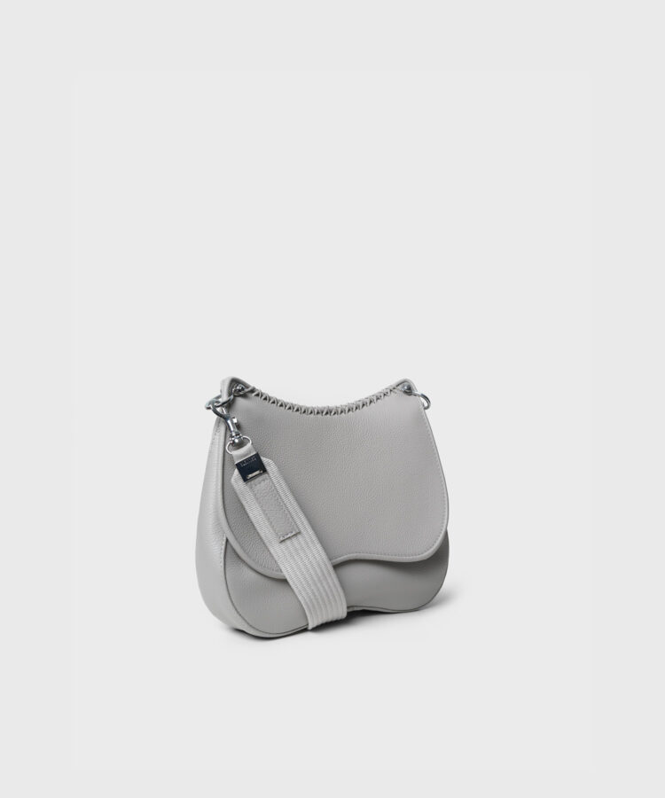 Medium Saddle Bag in Oat Grained Leather