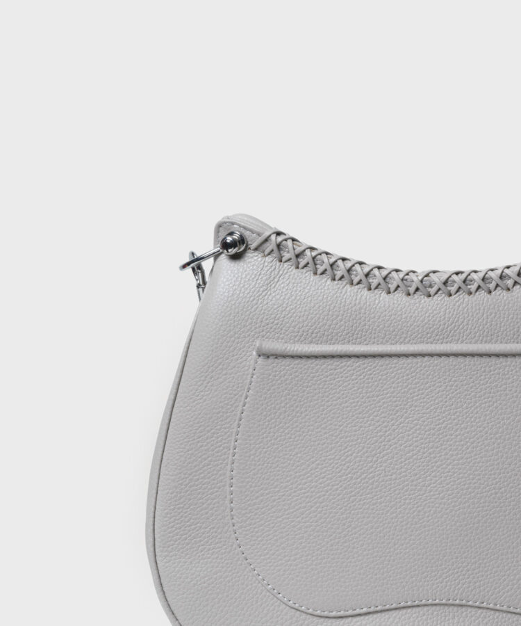 Medium Saddle Bag in Oat Grained Leather