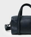 Medium Bowling in Black Grained Leather
