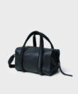 Medium Bowling in Black Grained Leather