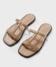 Capri Sandals in Latte Smooth Leather