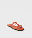 Capri Sandals in Orange Smooth Leather